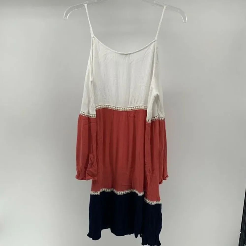 Umgee Cold Shoulder Tunic Top Tri Color Medium - Picture 7 of 8
